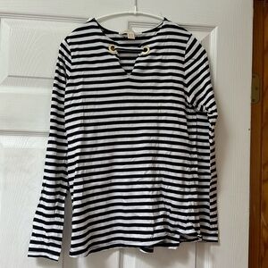 Michael Michael Kors - black and white striped long sleeved top - XS